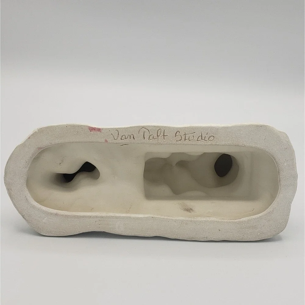 Hand Crafted Painted Winter Bear Family With Sled Ceramic Figurine Holiday‎